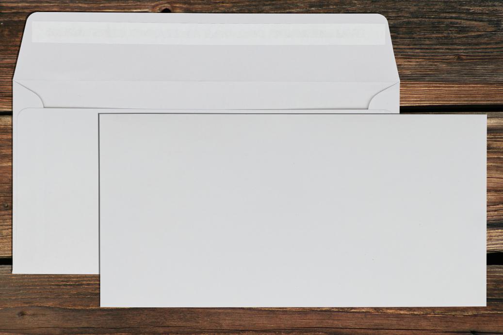 Briefhüllen DL 110x220 mm Haftklebend Hellgrau 80 g/qm